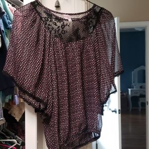 Purple and black blouse